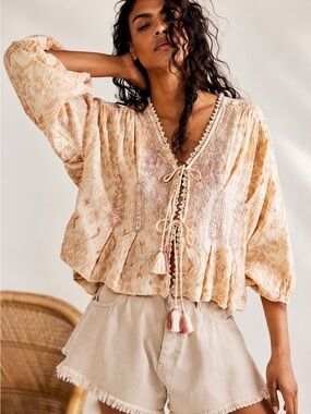 NWT Free People Bali Sunbaked Bomber Bed Jacket